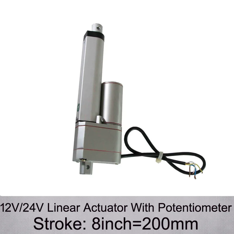 

Best Price! 12/24V 8inch/ 200mm Stroke 1000N/100KGS Max Push Load Linear Actuator With Potentiometer