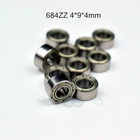 크롬 스틸 금속 밀폐 베어링, 684ZZ, 4*9*4mm, 10 개