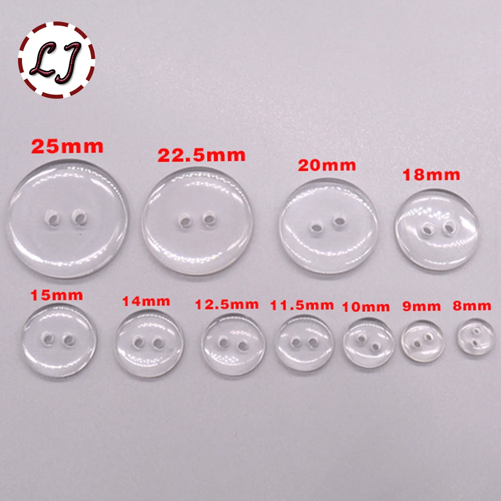 New 30pcs/lot Sewing Buttons 2 hole Clear Shirt Decrative Button Sew Crafts small big transparent button Accessory Scrapbooking