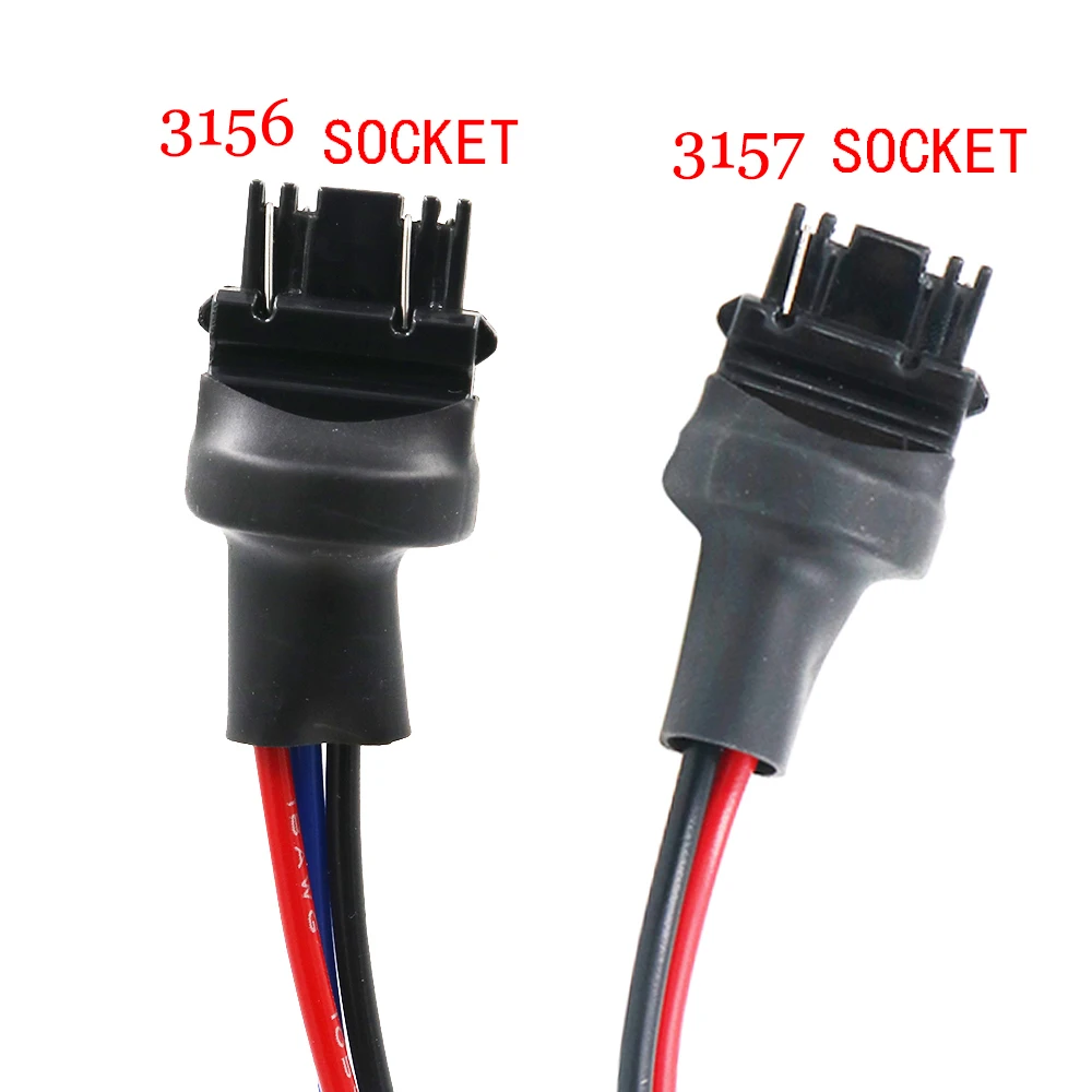 YSY LED 3156 3157 male bulb holder adapters cable Wiring Harness LED Bulb Connector Socket For Headlight Tail Lamp 100PCS