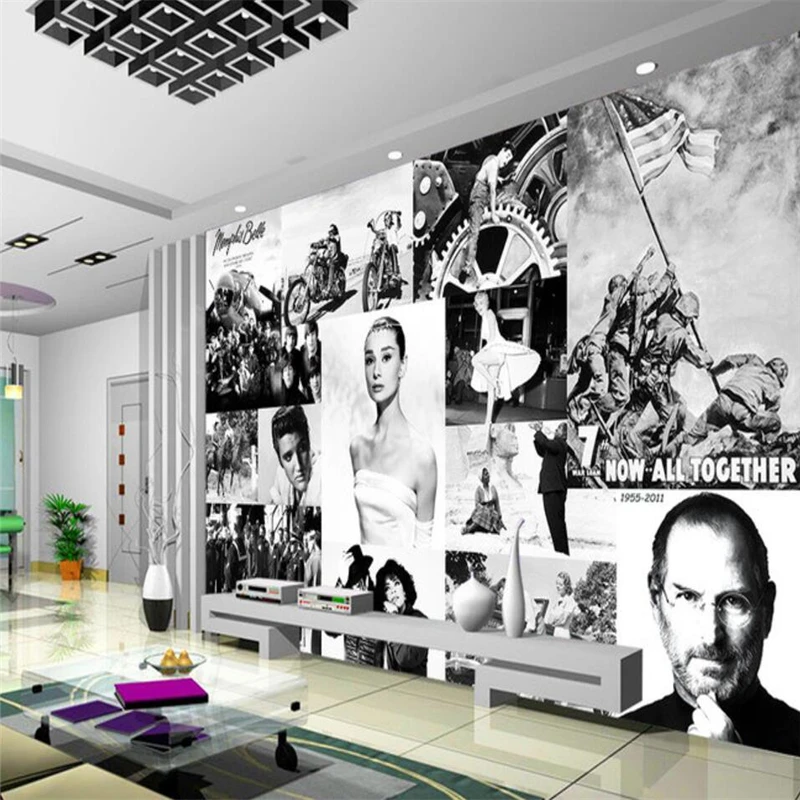 beibehang Nostalgic European celebrity star character TV background wall custom large fresco silk silk wallpaper papel de parede