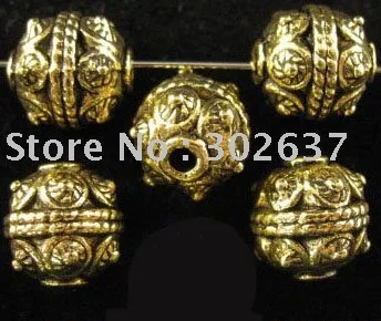 

FREE SHIPPING 75pcs Antiqued gold motif crafted ROUND spacers A749G