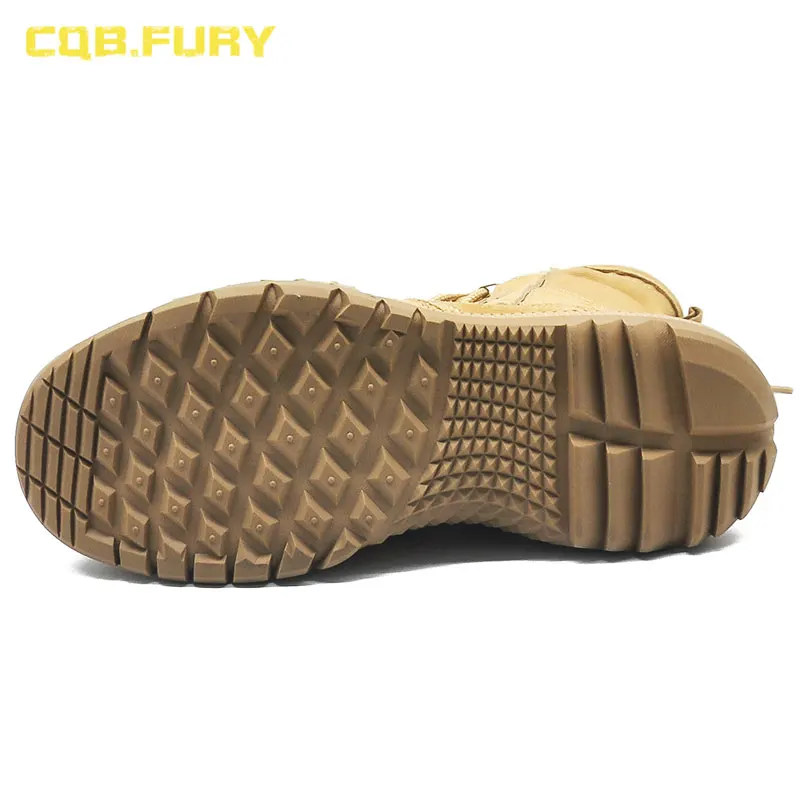 CQB.FURY Spring Mens Army Tactical Boots Fashion Style Comfortable Cow suede desert combat boot Ankle-up army boots with zipper