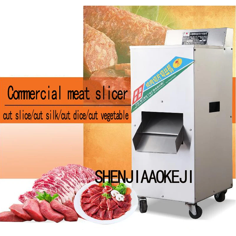 Stainless steel electric meat slicer 1800W Commercial household single cut machine Vertical type meat slicer Mincer 220V 1PC