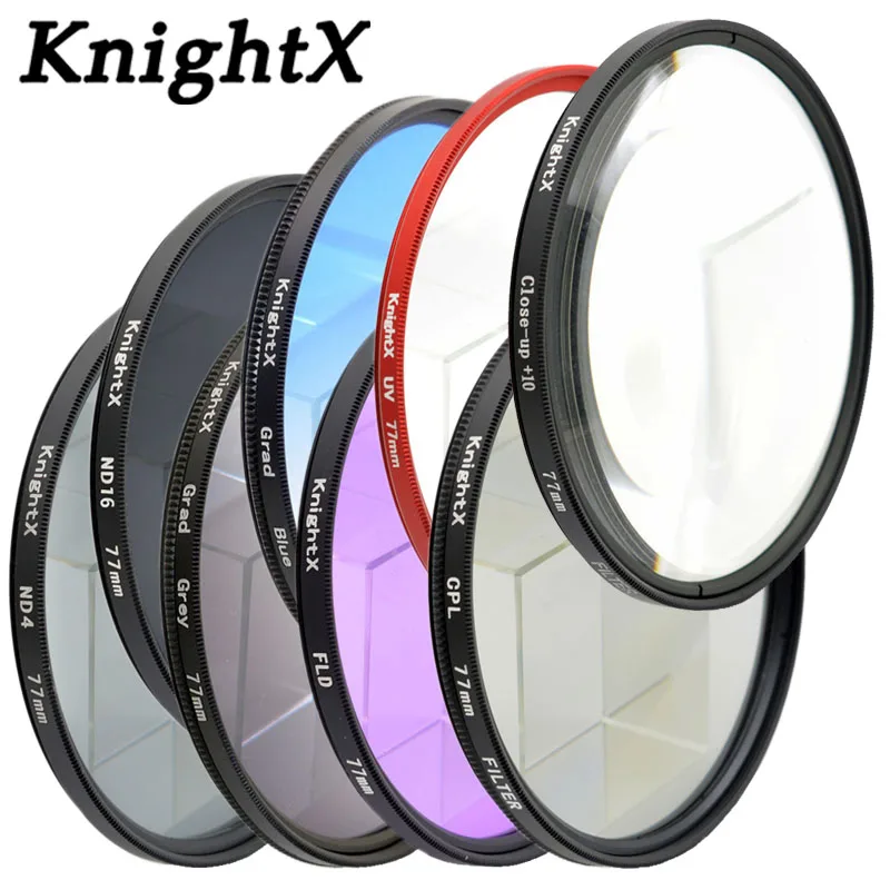 KnightX-filtro nd de 49MM, 52MM, 55MM, 58MM, 62MM, 67MM, 72 MM, 77MM, para cámara Canon eos 7d, 60d, Nikon d3300, d5100, Sony, juego de lentes de