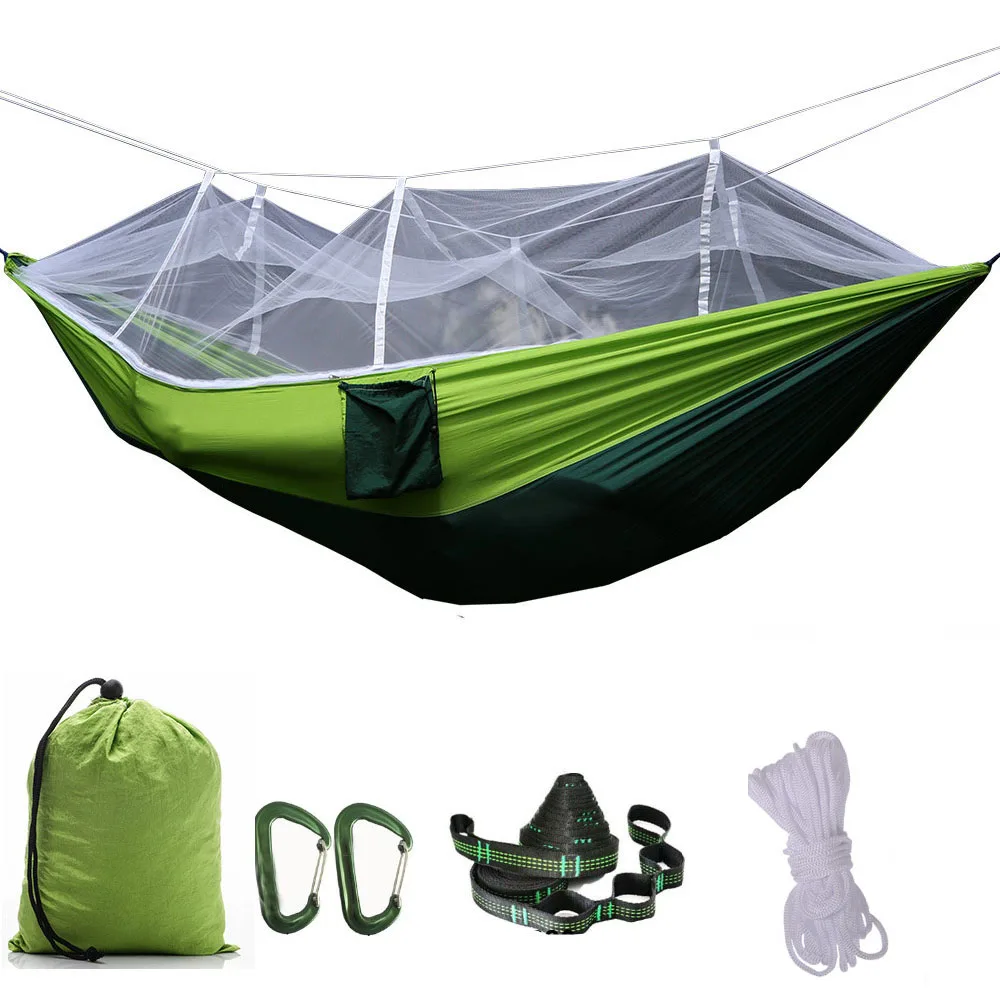 

Portable Mosquito net Hammock Double-person Folded Into The Pouch Mosquito Net Hammock Hanging Bed For Travel Kits Camping