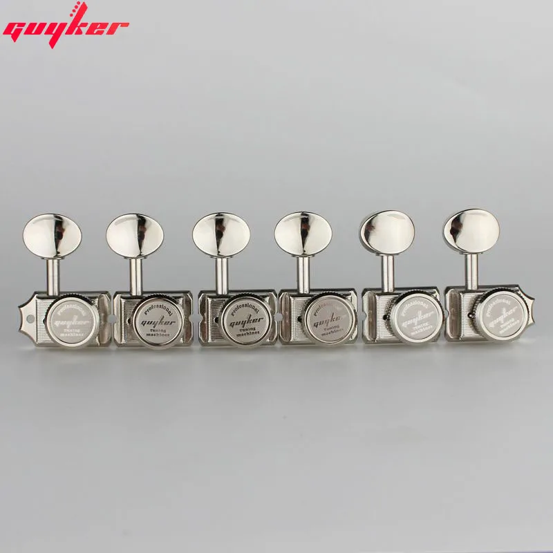 GUYKER Vintage Nikkel/Chroom Lock String Tuners Elektrische Gitaar Machine Heads Tuners Voor ST TL Gitaar Stemsleutels