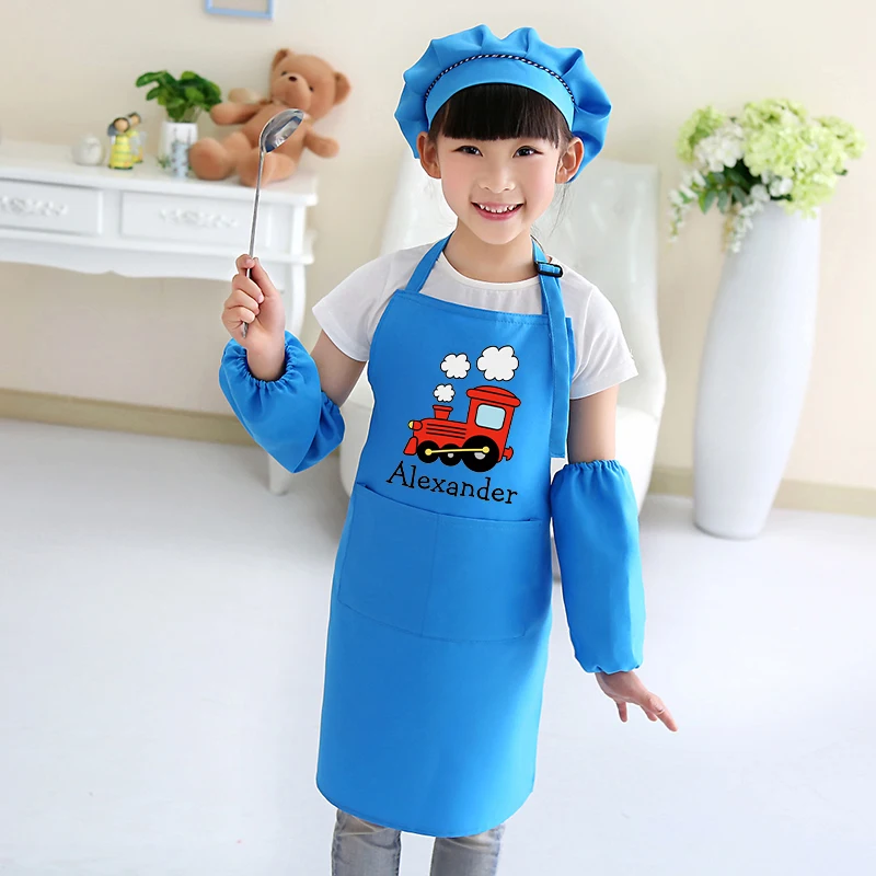 Children's Art Painting Cooking Baking Apron Baby Kindergarten Eating Clothes For Kid Pinafore DIY Class Smock