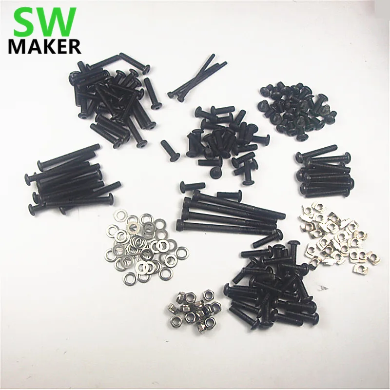 

OX CNC milling router machine DIY accessory parts Mechanical fasten screw washer nut full Kit M5 Tee nut/nylon lock nut set