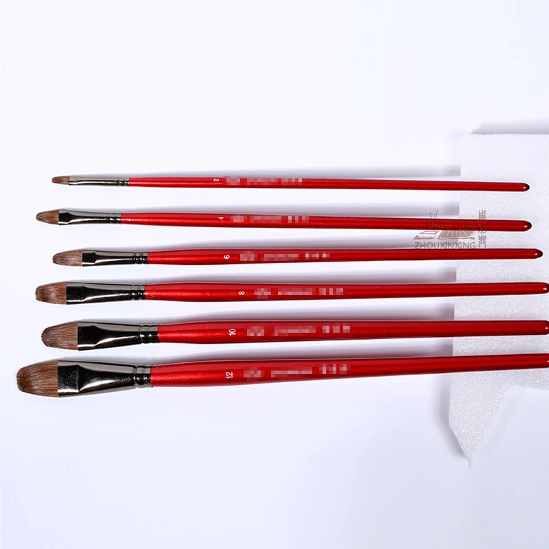 Zhouxinxing weasel cents transparent transparent red rod brush set art teaching oil painting watercolor pen sets acrylic brush