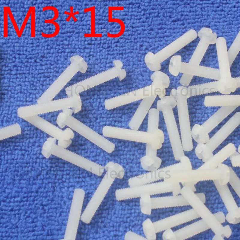 M3*15 15mm 1 pcs white Round Head nylon Screw plastic screw Insulation Screw brand new RoHS compliant PC/board DIY hobby etc