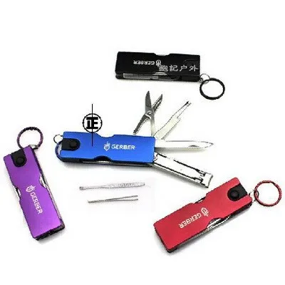 Multifunctional Combination Tool with Tweezers Ear cleaner Led Nail pliers Small scissors Grooming Tool EDC outdoor tools