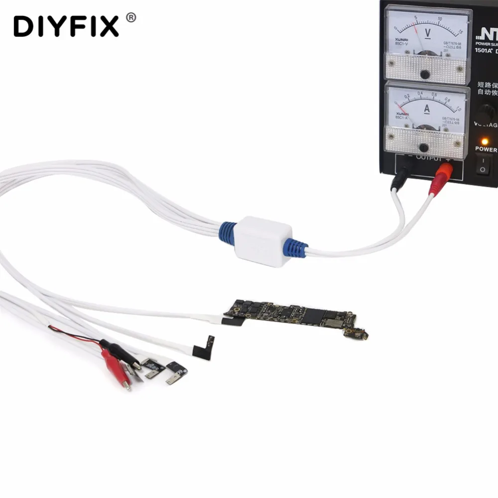 DIYFIX-Cable de prueba de corriente de teléfono, fuente de alimentación de CC 10 en 1 para iPhone 7, 7 Plus, 6S, 6 5S, 5C, 5 SE, herramientas de reparación