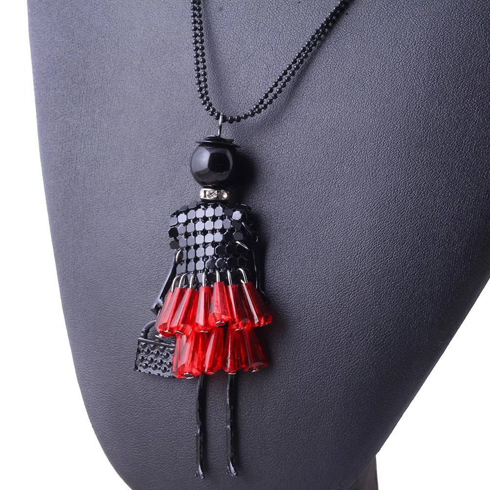 Fashion Necklaces For Women 2016 Statement Doll Pendant Necklace Lovely Dress Doll Necklaces & Pendants Maxi Sweaters Chain