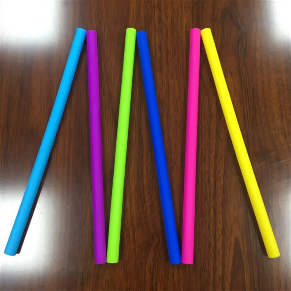 Hot sell Colored Food Grade Silicone Straw With Stainless Steel Brush for 20oz 30oz Cup Silica Gel Drinking Straw