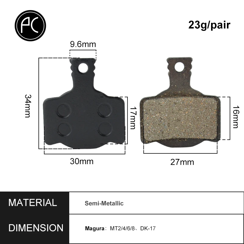 PCycling 4 Pairs High Quality Bicycle Disc Brake Pads For Magura MT2 MT4 MT6 MT8 DK-17 Mountian Bike Cycling MTB Resin Brake Pad