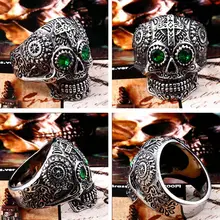 Gothic Gold Skull Ring for Men Biker Rock Jewelry #2