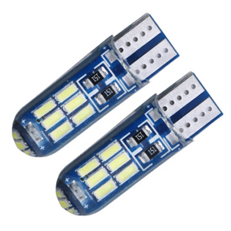 

100 шт. Оптовая Продажа T10 силикон 3014 15SMD Led W5W 192 168 габаритный фонарь клиновидный боковой фонарь лампочка для автомобильного стайлинга