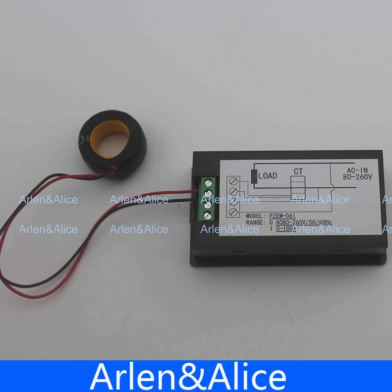 LCD 4IN1 100A Spannung strom aktive power energy meter blau hintergrundbeleuchtung panel voltmeter amperemeter kwh 80-260V 50 /60HZ Split CT