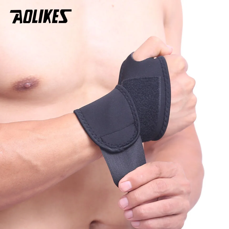 AOLIKES 1PCS Sports Wristband Wrist Support Straps Wraps For Cycling Running Weight Lifting Fitness Gym Tennis Hand Bands