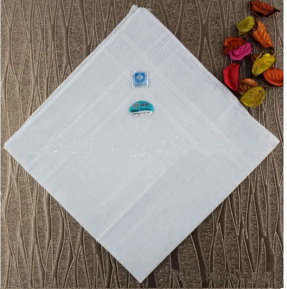 5PCS Pure White Hankerchiefs 100% Cotton Handkerchiefs Women Men 40cm*40cm Pocket Square Wedding Plain DIY Print Draw Hankies