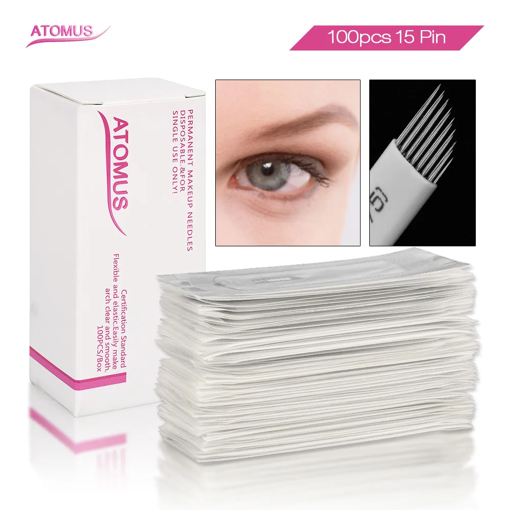 

Agujas Microblading Needles 15pins Tebore Laminas Tebori Eyebrow Embroidered Hand Blade De Tatuagem Tatuaje Agujas Shading