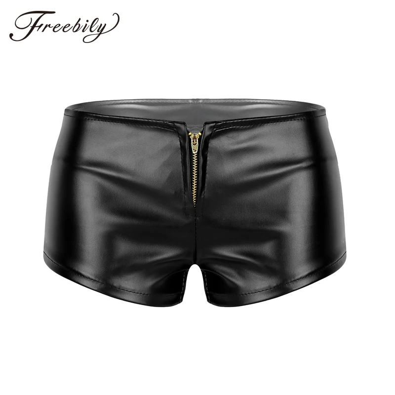 

Faux Leather Shorts Women Hotpants Front Zipper White Black Low Waist Shorts Female Sexy Bandage Mini Women Shorts Buttoms