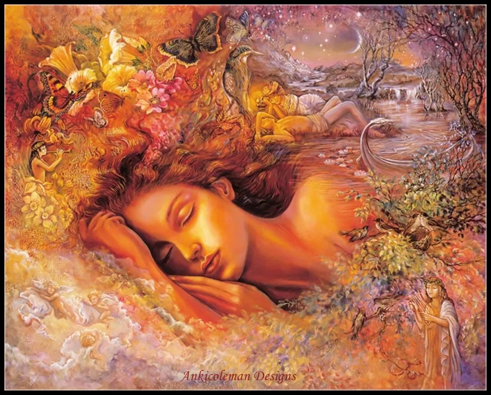 

Needlework for embroidery DIY French DMC High Quality - Counted Cross Stitch Kits 14 ct Oil painting - Sleeping Girl