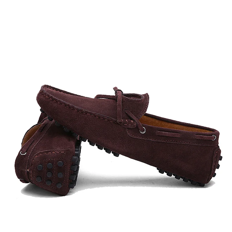 QFFAZ 2021 Casual Men Shoes Tassels Men Loafers Slip On Moccasins Driving Shoes Male Suede Leather Flats Shoes Plus Size 38-48