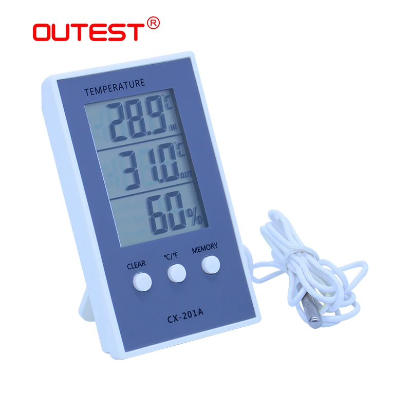 Digital LCD indoor outdoor thermometer hygrometer baby face display temperature humidity tester weather station CX-201A