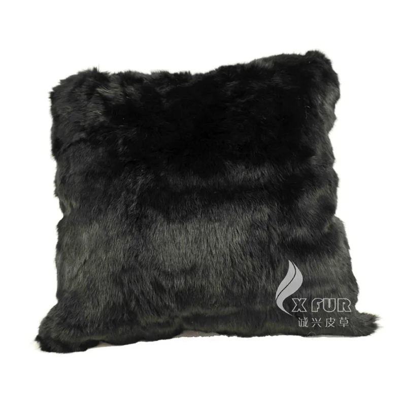 

Free Shipping CX-D-07 50x50cm Luxury Genuine Rabbit Fur Cushion Cover For Home ~DROP SHIPPING