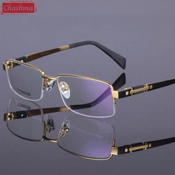 Chashma Pure Titanium Eye Glasses Half Rim Gentlemen Prescription High Quality Optical Eyewear Frame