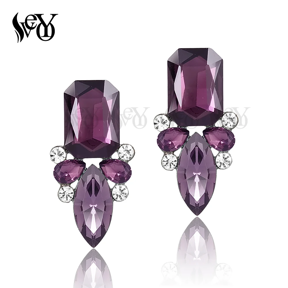 VEYO Crystal Stud Earrings for Women Cute Romantic Earings Fashion Jewelry Wholesale