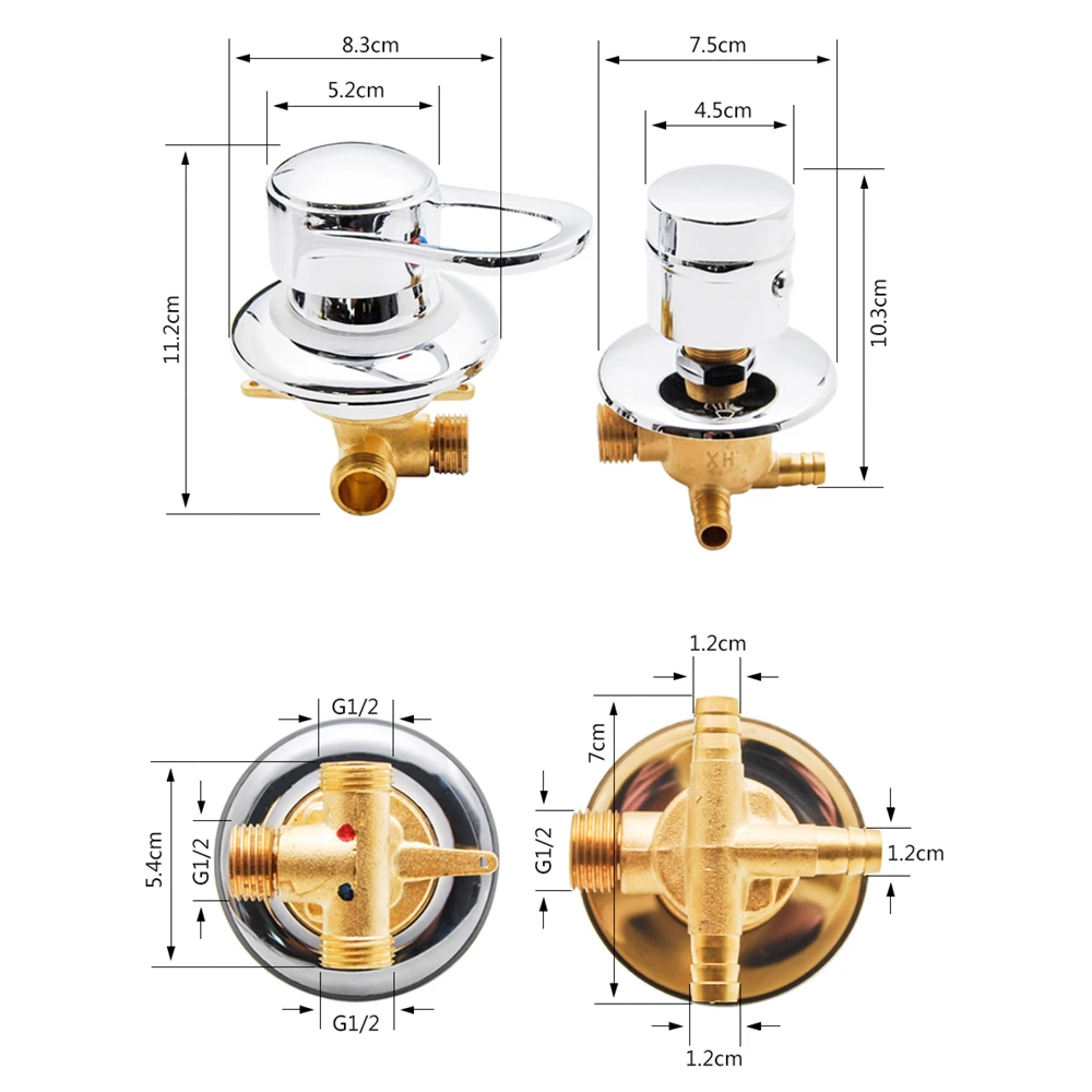 2/3/4/5 Ways Outlet Tap Shower Mixer Faucet Brass Intubation Connector Separate Ceramic Valve Core Shower Sauna Spa Bath Room