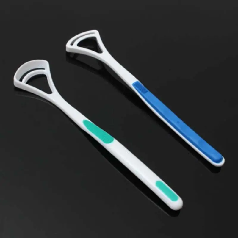 2pcs/set  Dental Care Tongue Clean Tool Fresh Good Breath Cleaner Scraper Handle Hygiene Reduce Tooth Decay  17.5 x 3.3cm