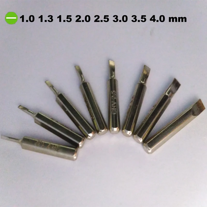 8pcs CR-V Screwdriver Bit Set Slotted SL 1.0 1.3 1.5 2.0 2.5 3.0 3.5 4.0mm 4mm Micro Bit