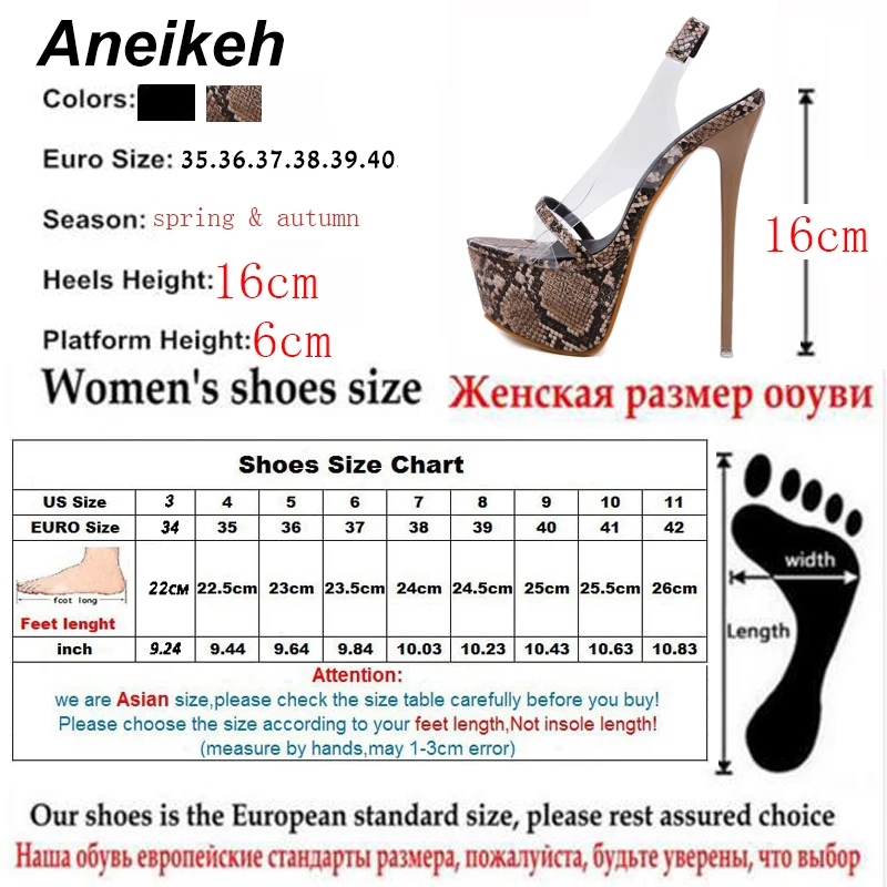 Aneikeh 2024 Fashion NEW 16 CM Platform High Heels Sandals Summer Sexy Slip-On Open Toe Gladiator Party Thin Heels Women Shoes