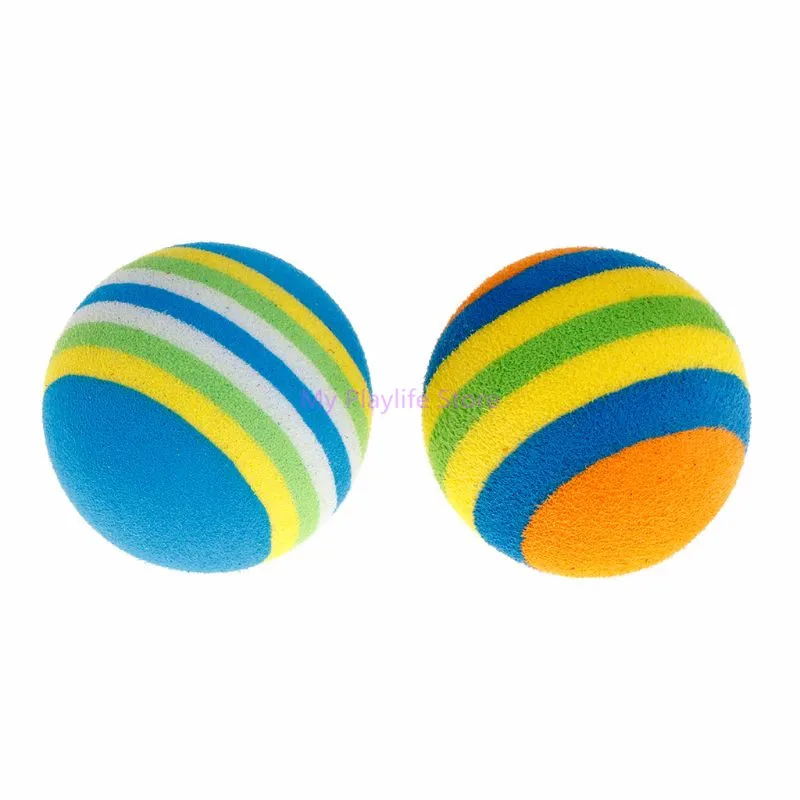 10 Pcs Cat Toy Rainbow Ball EVA Soft Interactive Toys Cat Kitten Dog Puppy Funny Play Chew Balls Pet Training Supplies