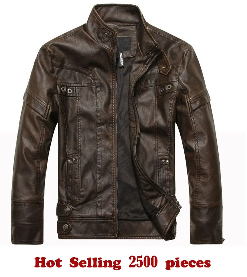 New arrive brand motorcycle leather jacket men men\'s leather jackets jaqueta de couro masculina mens leather coats