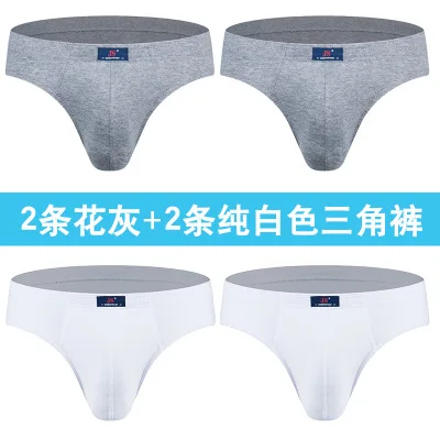 Fashion Men\'s Underwear Pure White Cotton Light Color Large Size Cotton Simple Youth Boxer  Underwear Men 4pcs/lot