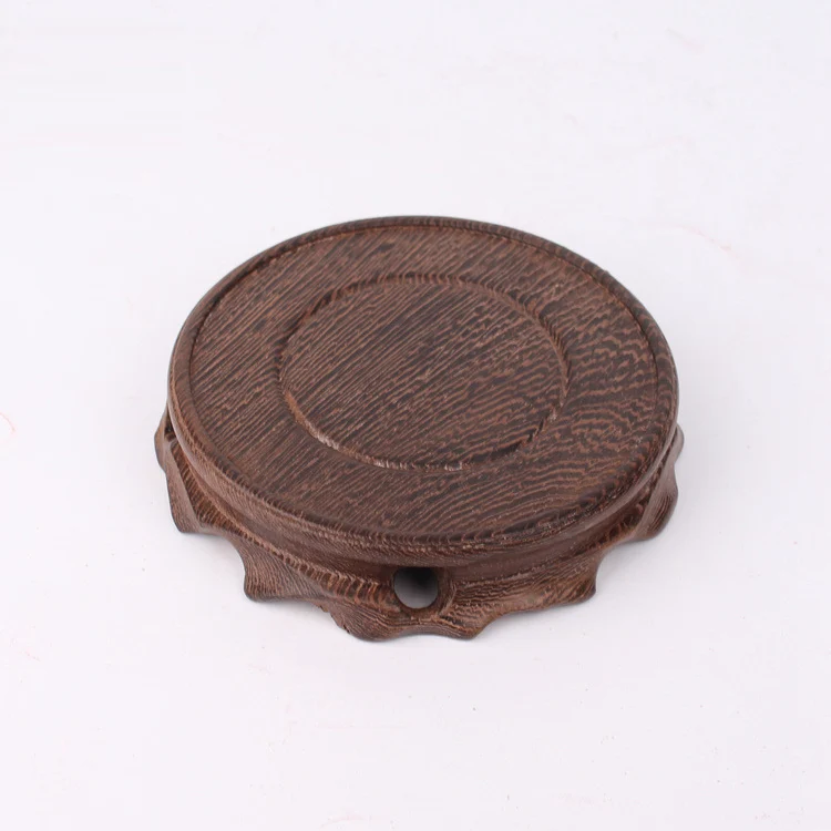 

Круглая ваза из венге с резьбой по дереву, ваза, чайник, цветочные вазы, украшение, Нефритовая каменная деревянная основа