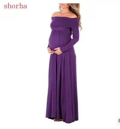 

European fashion Maternity Dresses 2018 Maternity Photography Props Chiffon Shoulders Pregnant Dress Pregnancy Photo Shoot