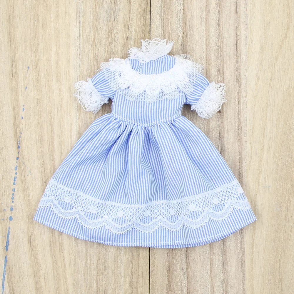 Vêtements pour poupée Blyth icy, robe en dentelle bleue, cadeau pour fille, jouet de haute qualité, BJD, 1/6