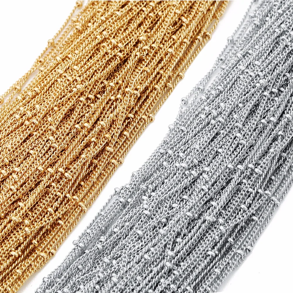 5 Meters Bead Chain Necklace Chains Twisted Chains Satellite Cable Link Chain Bulk For DIY Anklet Necklaces Bracelet Wholesale