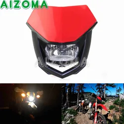 Dirtbike Supermoto Lighting Assembly Motorcycle Headlight Blubs Red Enduro For Yamaha Honda CRF 80F 100F 125 150 230 250R 450R