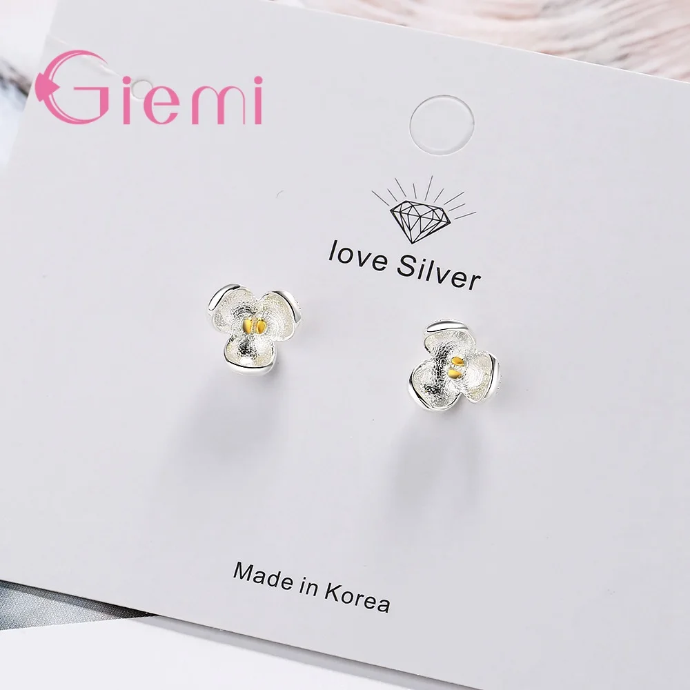 New Fashion Flower Stud Earing Women Daily Jewelry 925 Sterling Silver Cubic Zircon Earrings For Women Oorbellen Joyas