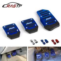 RASTP-3 Pcs/set Universal Aluminum Manual Series Automatic Non-Slip Car Pedal Cover Set Kit RS-ENL018