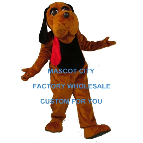 

Dark Brown Hound Dog Mascot Costume Adult Size Cartoon Character Dog Mascotte Outfit Suit Fancy Dress Party Carnival SW697