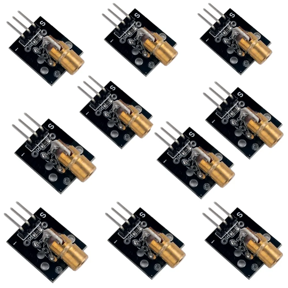 RCmall 10Pcs 5V 650nm Laser Module With Demo Code,Laser Receiver Module,5V Electromagnetic Active Buzzer for Arduino