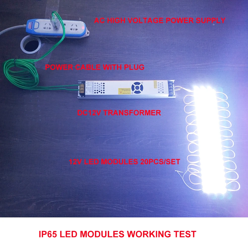 LED 모듈 Rohs 20 개/몫 12V 방수 IP65 1.5W 3leds/pcs LED 모듈 조명 광고 간판 백라이트